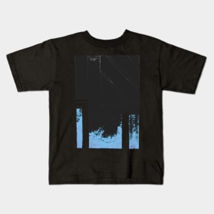 Abstract Blue and Black Cityscape Kids T-Shirt